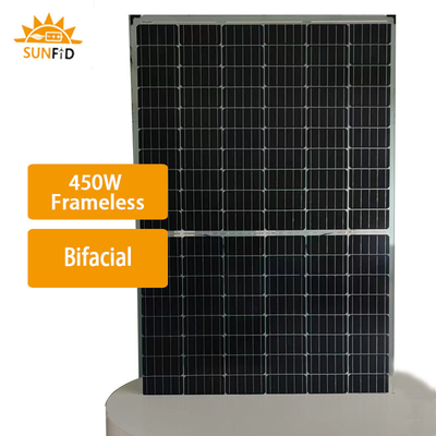 450W el panel solar monocristalino Frameless 10BB bifacial para el sistema residencial del almacenamiento de energía