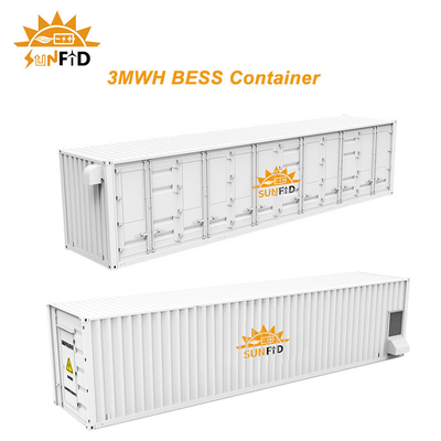 sistema de almacenamiento de energía del envase de 3MWH los 20Ft, sistema de almacenamiento de batería comercial de BESS